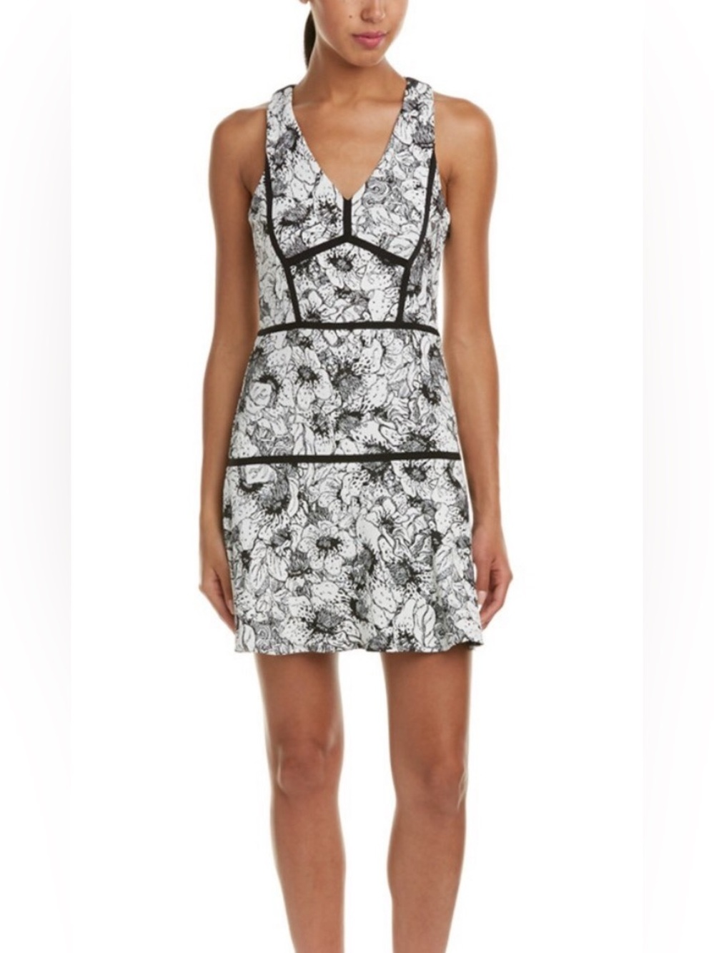 Parker Yonkers Black & White Floral Dress XS